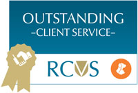 RCVS PSS Award logo - Outstanding Client Service